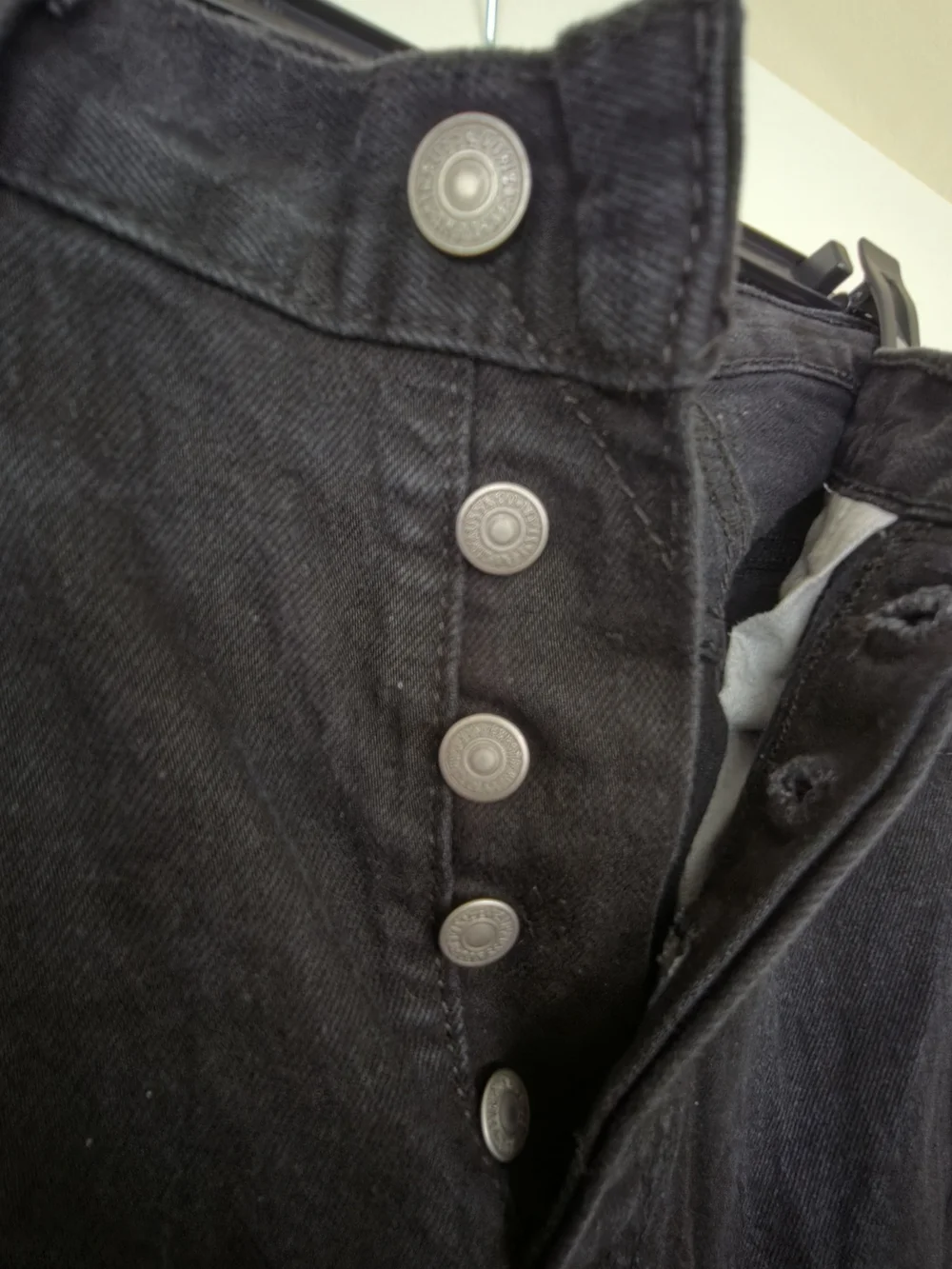 Levi's 501 Black Men's Straight Jeans with Tan Leather Patch